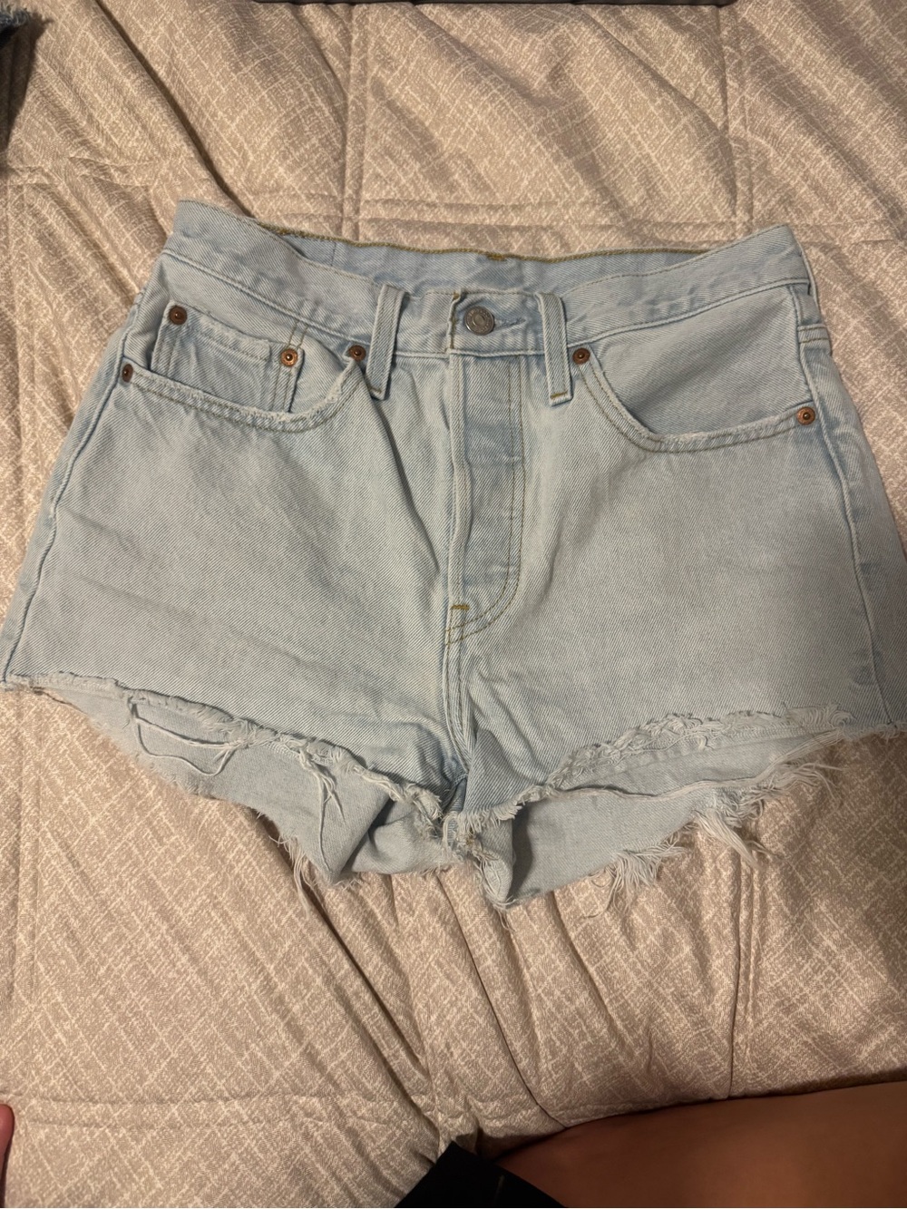 Levi's 501 Original Jean Shorts Light Wash W27 High Rise